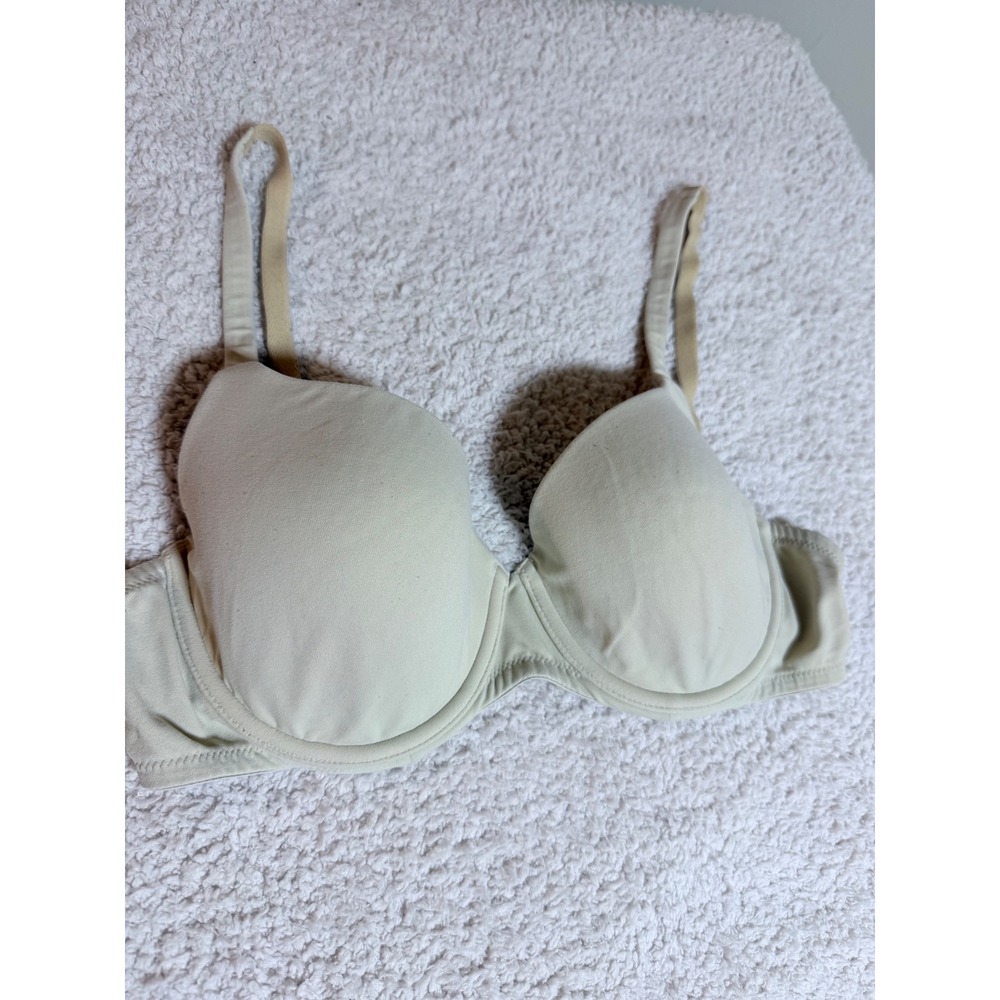 Victoria's Secret Bra Womens 36C Beige Nylon Shaping Demi Underwire Classic Chic